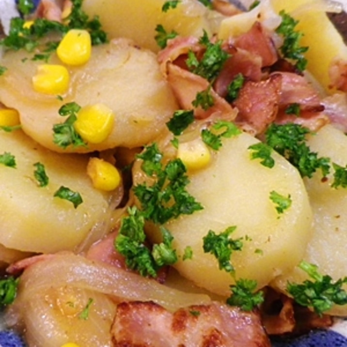 ジャガイモベーコンコーンの蒸し煮 レシピ 作り方 By Leopoo 楽天レシピ